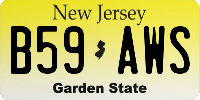NJ license plate B59AWS