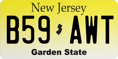NJ license plate B59AWT