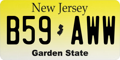 NJ license plate B59AWW