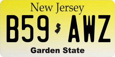 NJ license plate B59AWZ