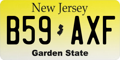 NJ license plate B59AXF