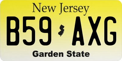 NJ license plate B59AXG