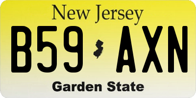 NJ license plate B59AXN