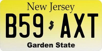 NJ license plate B59AXT