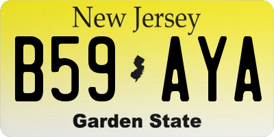NJ license plate B59AYA