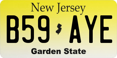 NJ license plate B59AYE