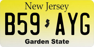NJ license plate B59AYG
