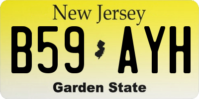 NJ license plate B59AYH