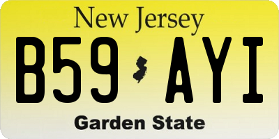 NJ license plate B59AYI