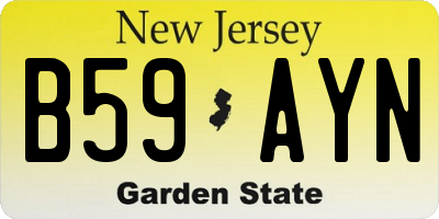 NJ license plate B59AYN