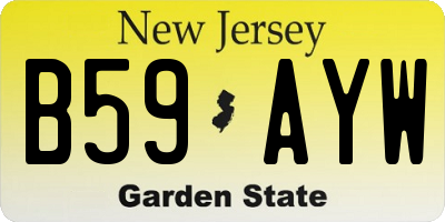 NJ license plate B59AYW
