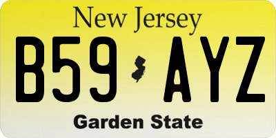 NJ license plate B59AYZ