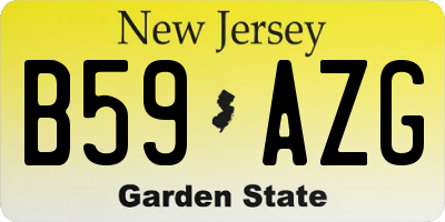 NJ license plate B59AZG
