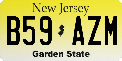 NJ license plate B59AZM