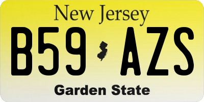 NJ license plate B59AZS