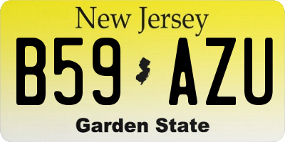 NJ license plate B59AZU