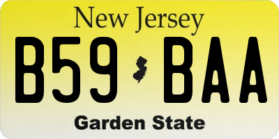 NJ license plate B59BAA
