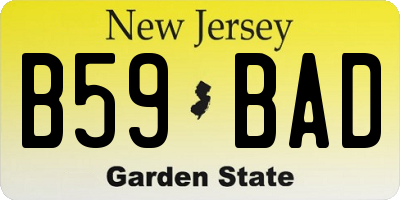 NJ license plate B59BAD