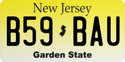 NJ license plate B59BAU