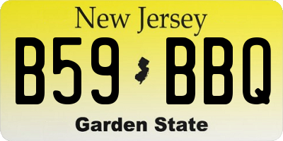 NJ license plate B59BBQ