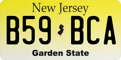 NJ license plate B59BCA