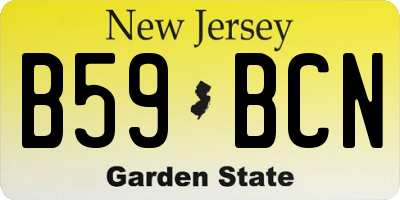 NJ license plate B59BCN