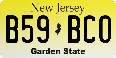 NJ license plate B59BCO