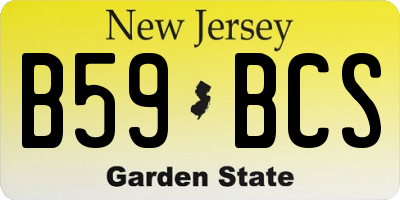 NJ license plate B59BCS