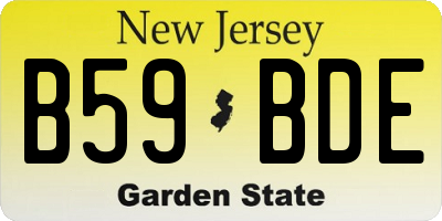 NJ license plate B59BDE