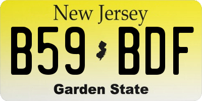 NJ license plate B59BDF