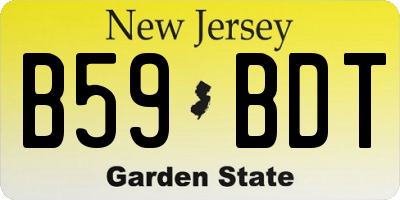 NJ license plate B59BDT