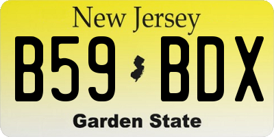 NJ license plate B59BDX