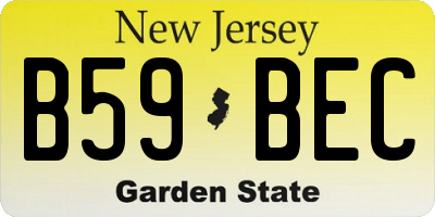 NJ license plate B59BEC