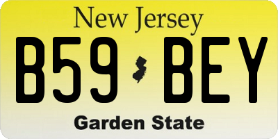 NJ license plate B59BEY