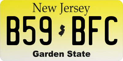 NJ license plate B59BFC
