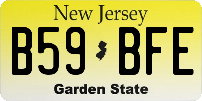 NJ license plate B59BFE