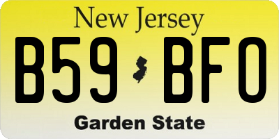 NJ license plate B59BFO