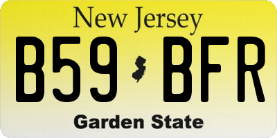 NJ license plate B59BFR