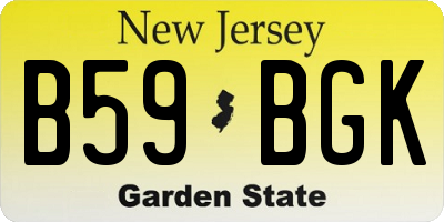 NJ license plate B59BGK