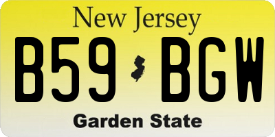 NJ license plate B59BGW