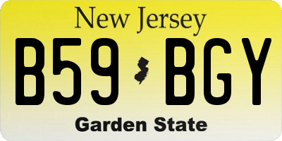NJ license plate B59BGY