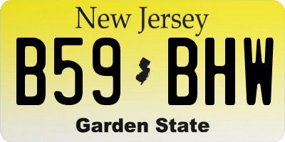 NJ license plate B59BHW