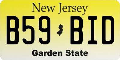 NJ license plate B59BID