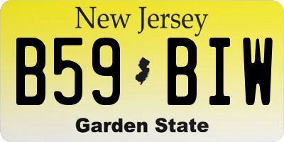 NJ license plate B59BIW