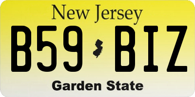 NJ license plate B59BIZ