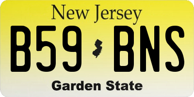 NJ license plate B59BNS