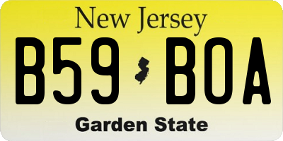 NJ license plate B59BOA