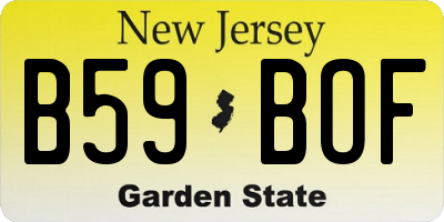 NJ license plate B59BOF