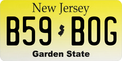 NJ license plate B59BOG