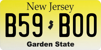 NJ license plate B59BOO